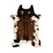 LUXE FAUX FUR FAUX COWHIDE RUG/THROW 5.25'X7.5' CHOCOLATE WHITE